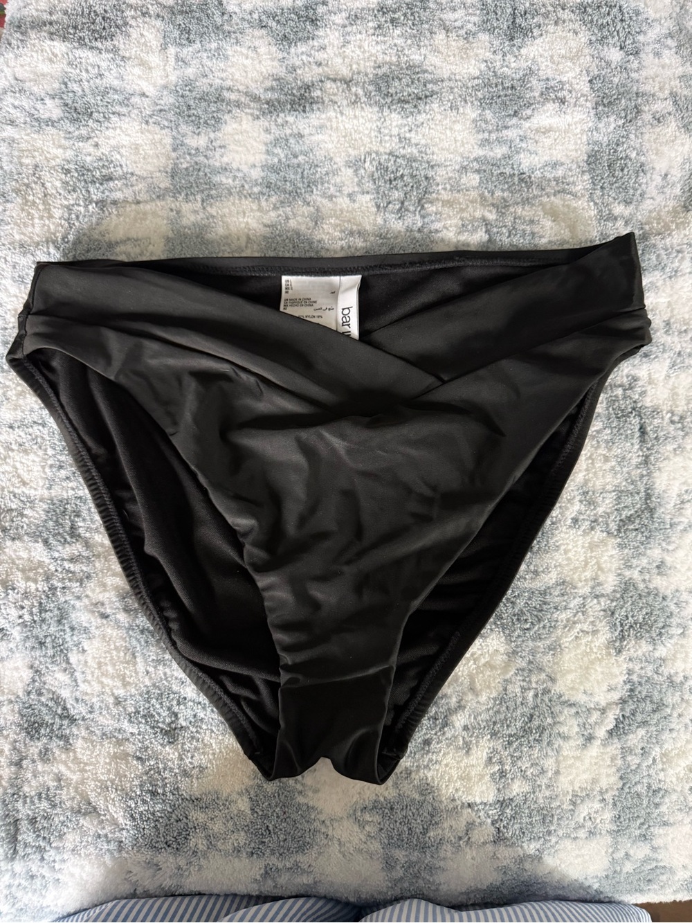 Bar III Black Crossover High-Waist Bikini Bottoms